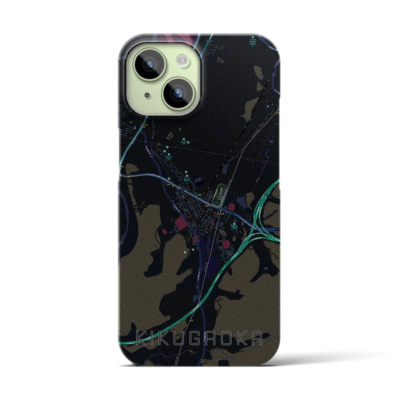 【企救丘(福岡県)】地図柄iPhoneケース(バックカバータイプ)