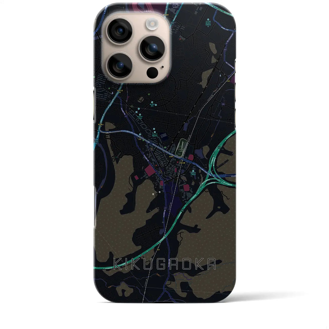 【企救丘(福岡県)】地図柄iPhoneケース(バックカバータイプ)