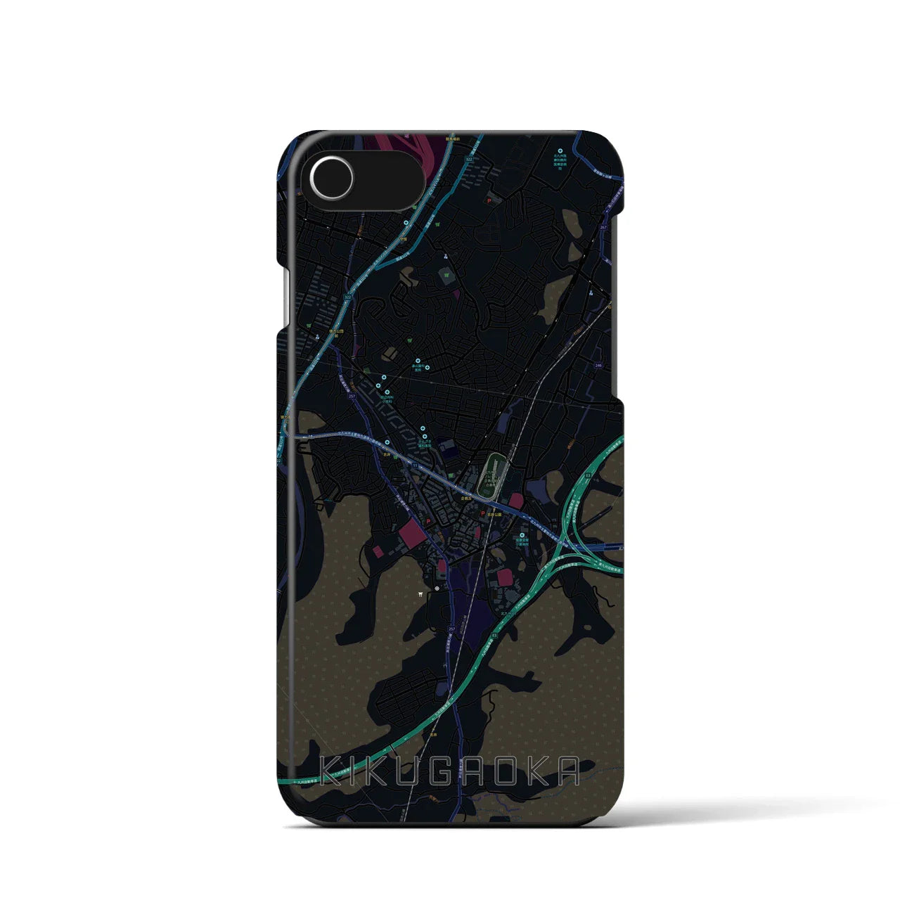 【企救丘(福岡県)】地図柄iPhoneケース(バックカバータイプ)