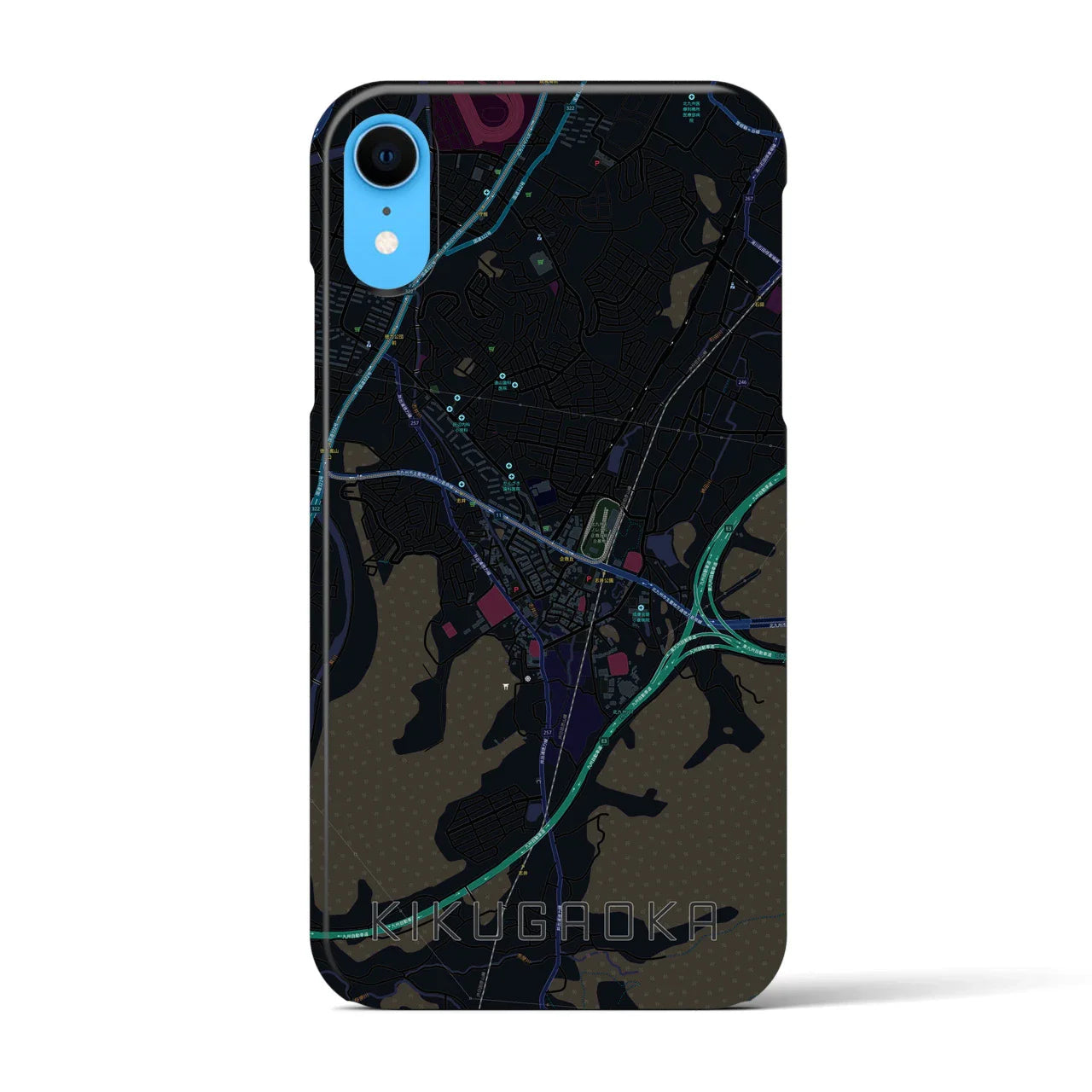 【企救丘(福岡県)】地図柄iPhoneケース(バックカバータイプ)