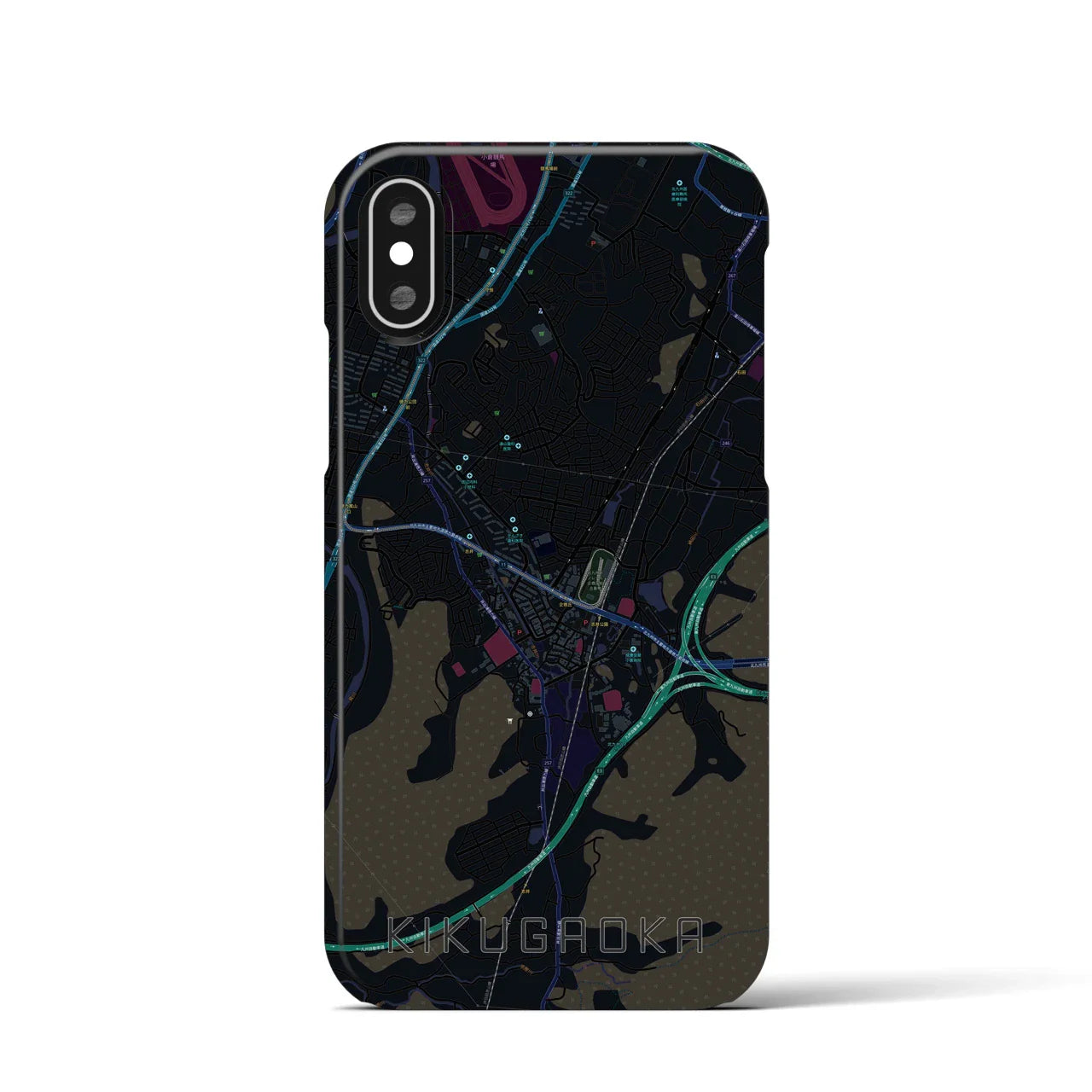 【企救丘(福岡県)】地図柄iPhoneケース(バックカバータイプ)