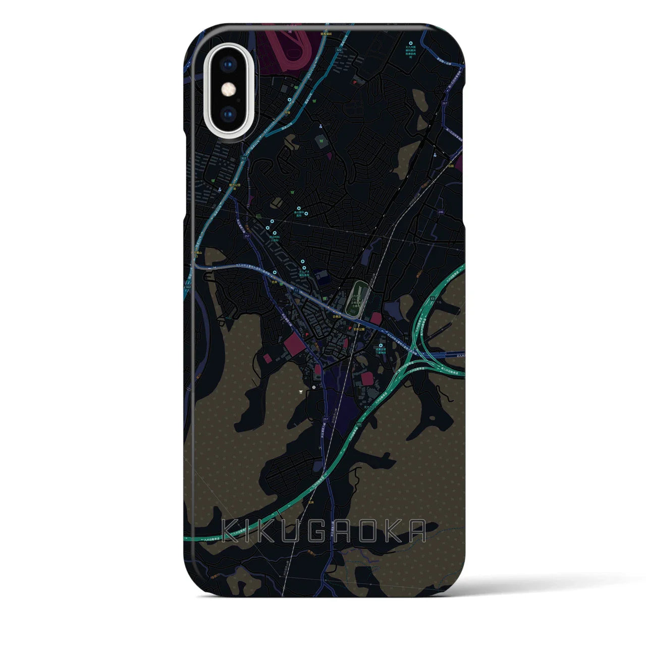 【企救丘(福岡県)】地図柄iPhoneケース(バックカバータイプ)