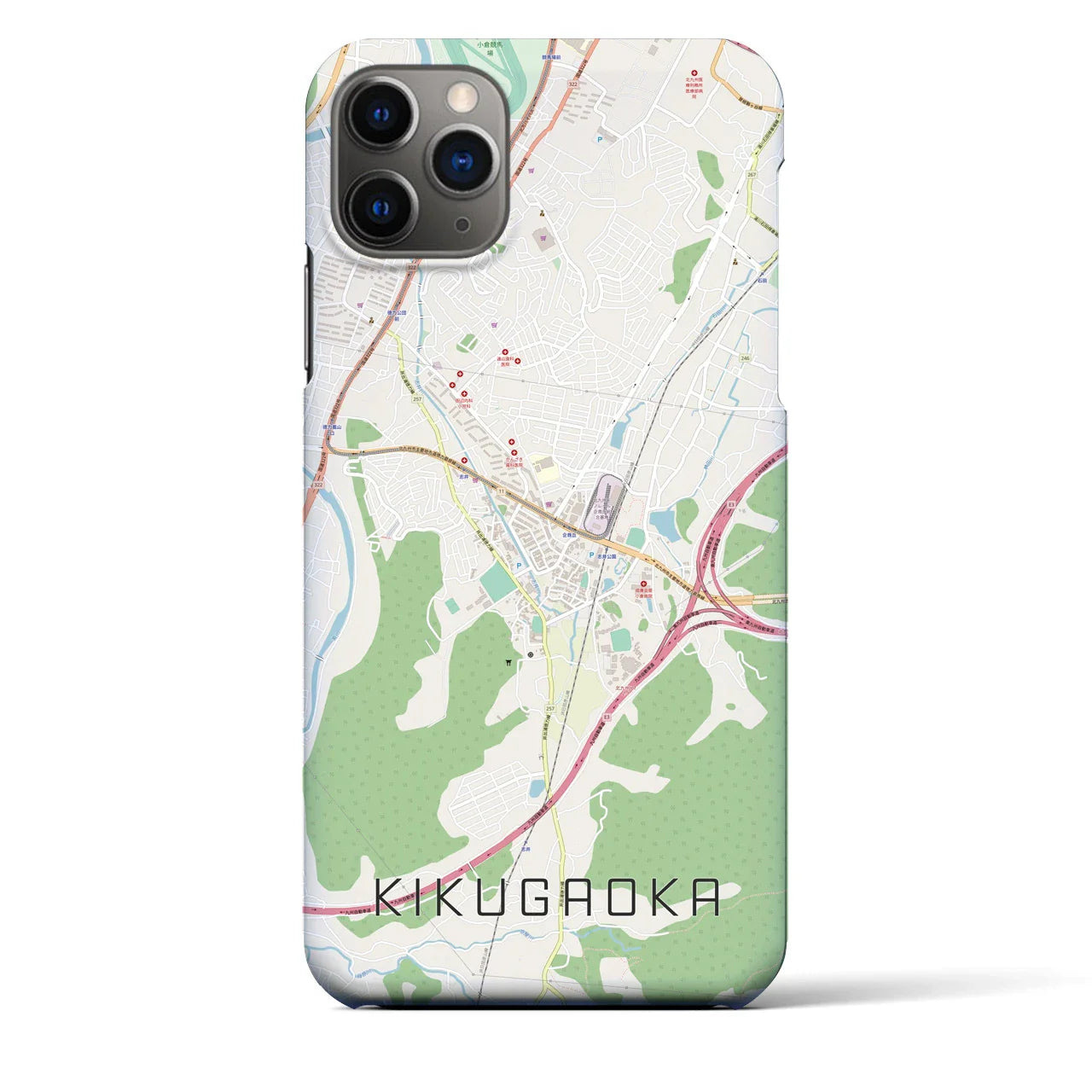【企救丘(福岡県)】地図柄iPhoneケース(バックカバータイプ)