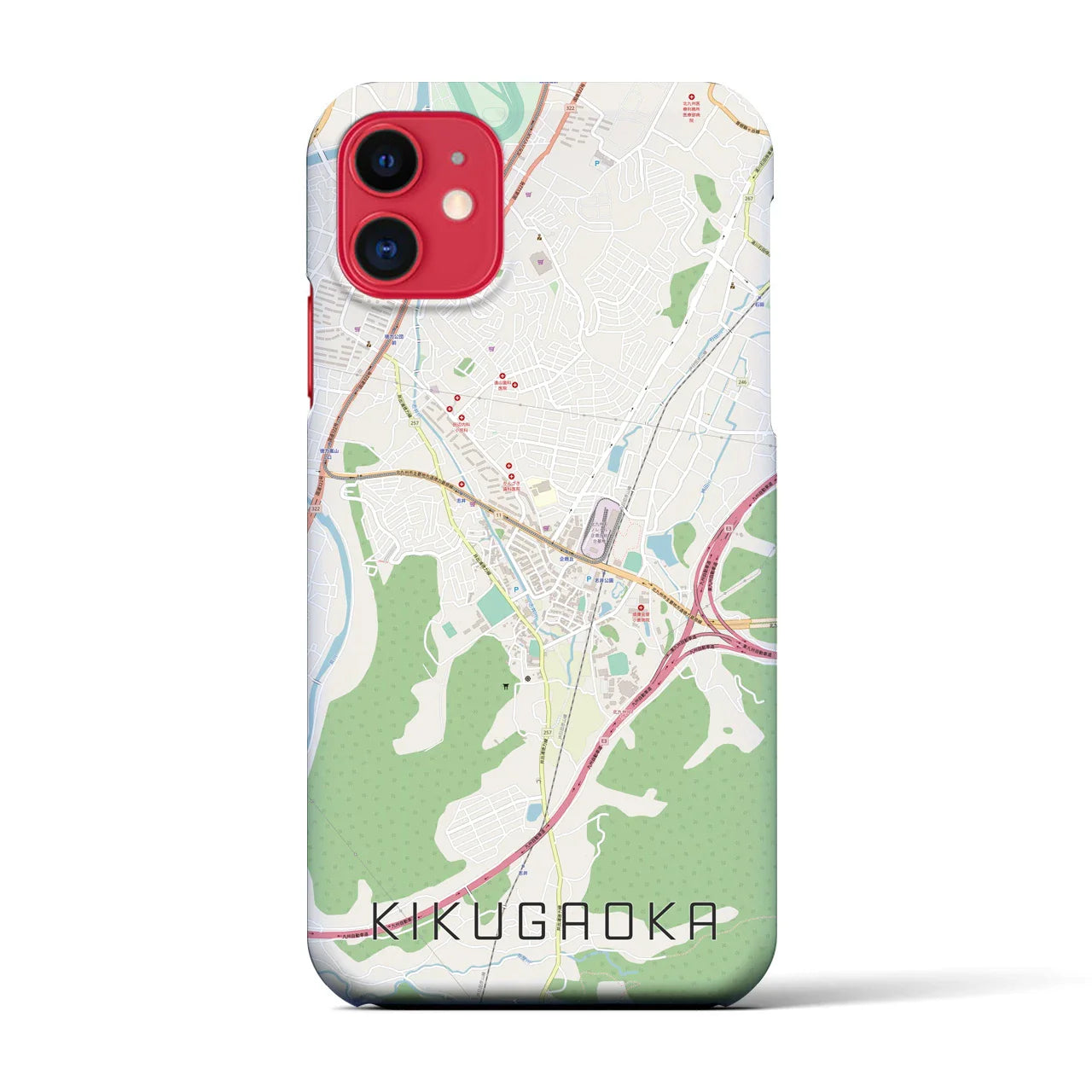【企救丘(福岡県)】地図柄iPhoneケース(バックカバータイプ)