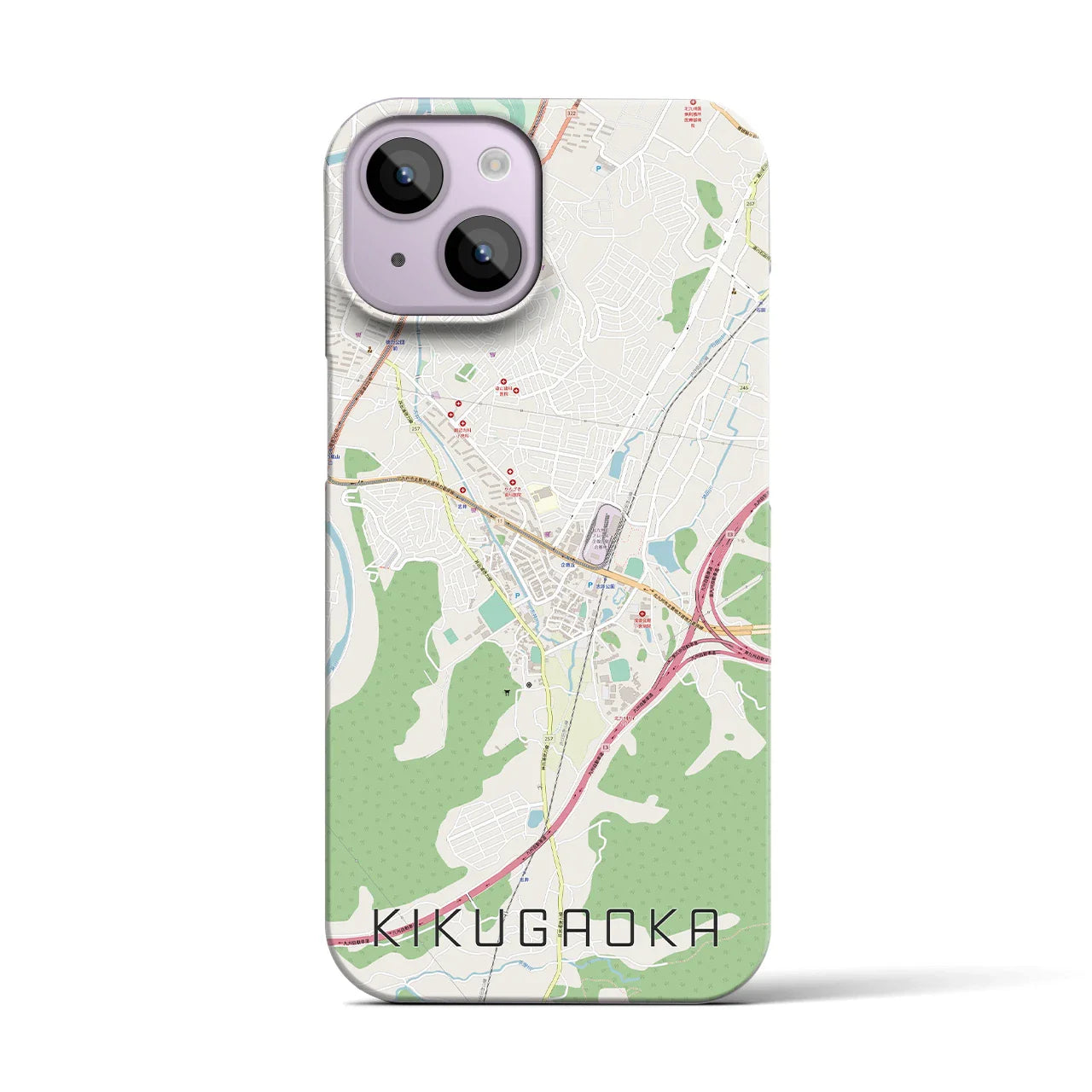 【企救丘(福岡県)】地図柄iPhoneケース(バックカバータイプ)