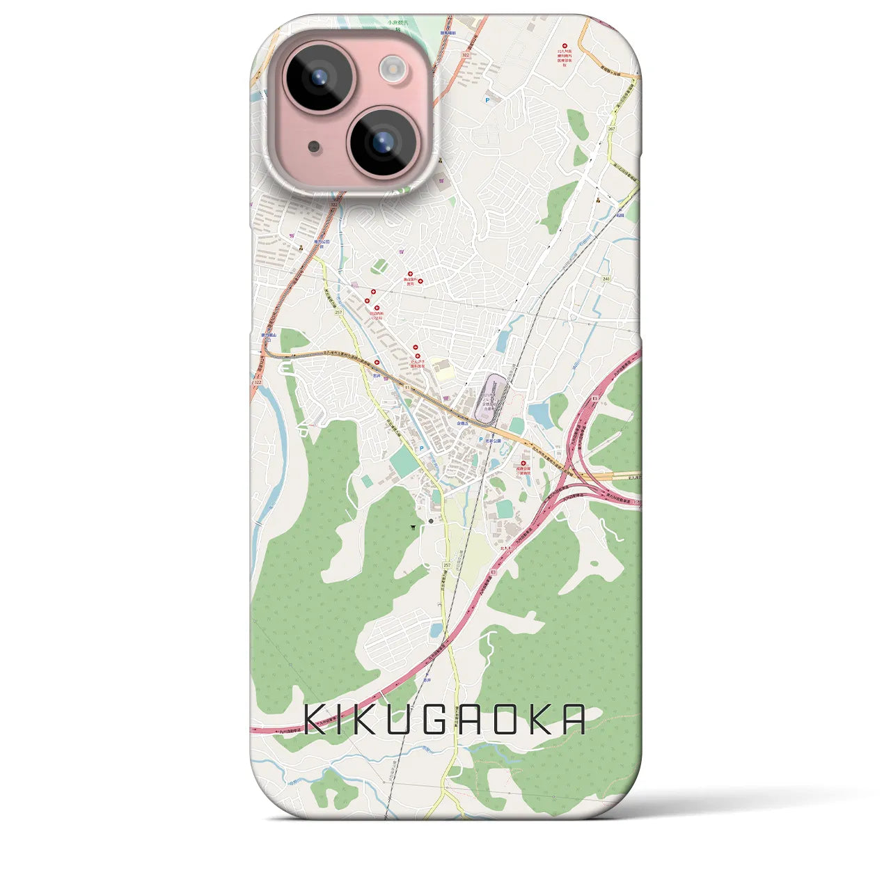 【企救丘(福岡県)】地図柄iPhoneケース(バックカバータイプ)