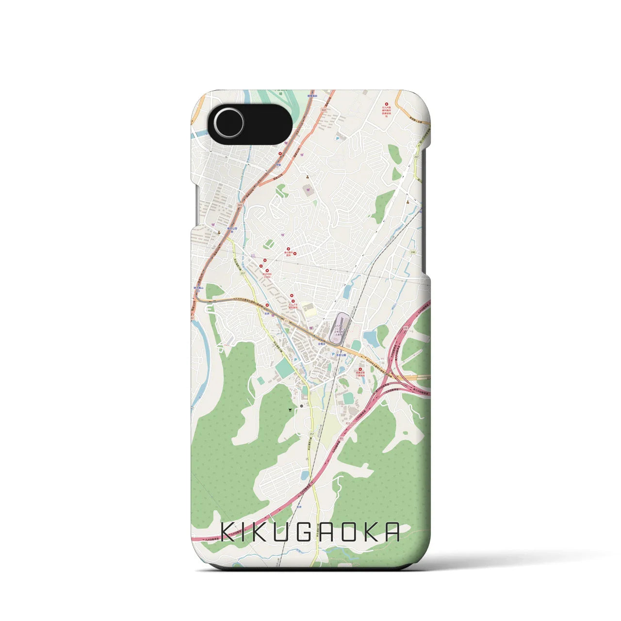 【企救丘(福岡県)】地図柄iPhoneケース(バックカバータイプ)