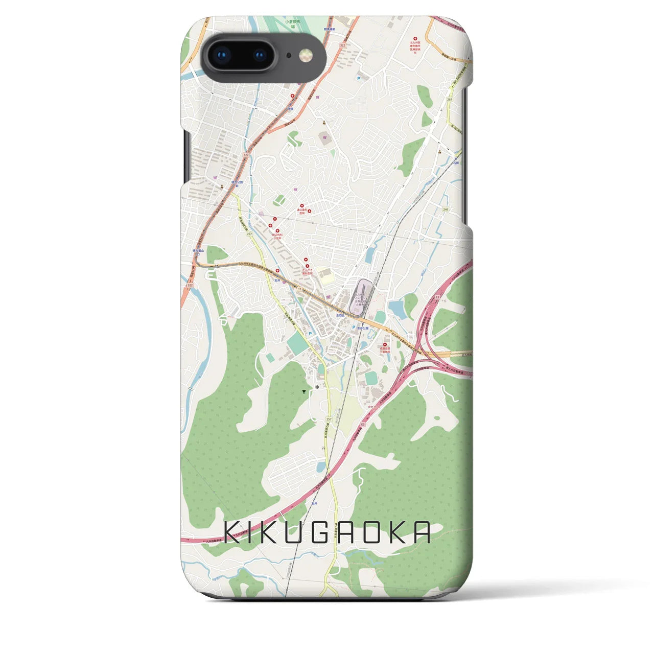 【企救丘(福岡県)】地図柄iPhoneケース(バックカバータイプ)