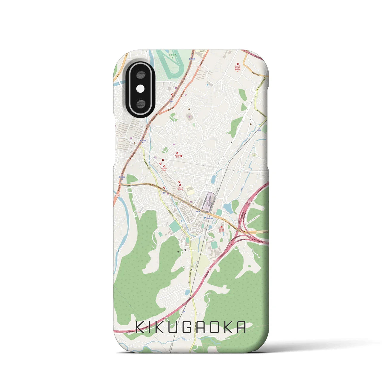 【企救丘(福岡県)】地図柄iPhoneケース(バックカバータイプ)