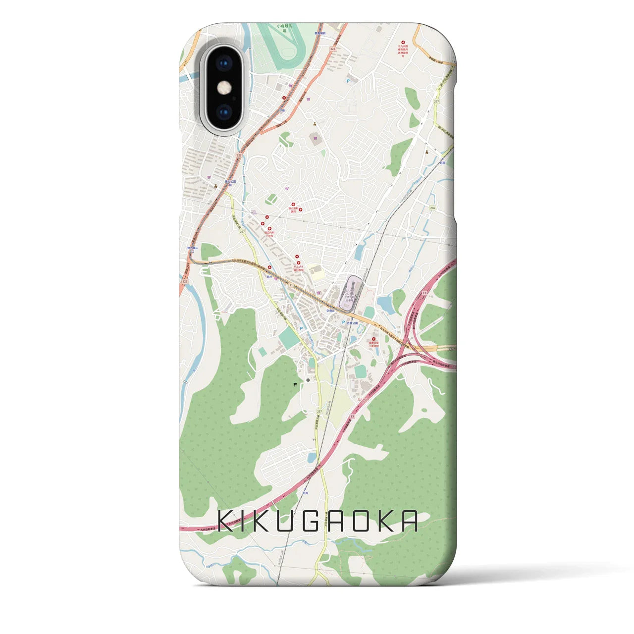 【企救丘(福岡県)】地図柄iPhoneケース(バックカバータイプ)