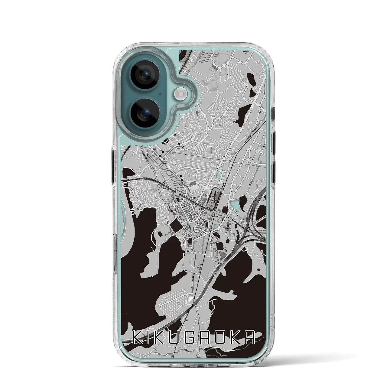 【企救丘(福岡県)】地図柄iPhoneケース(MagSafeタイプ)モノトーン・iPhone 16 Pro 用