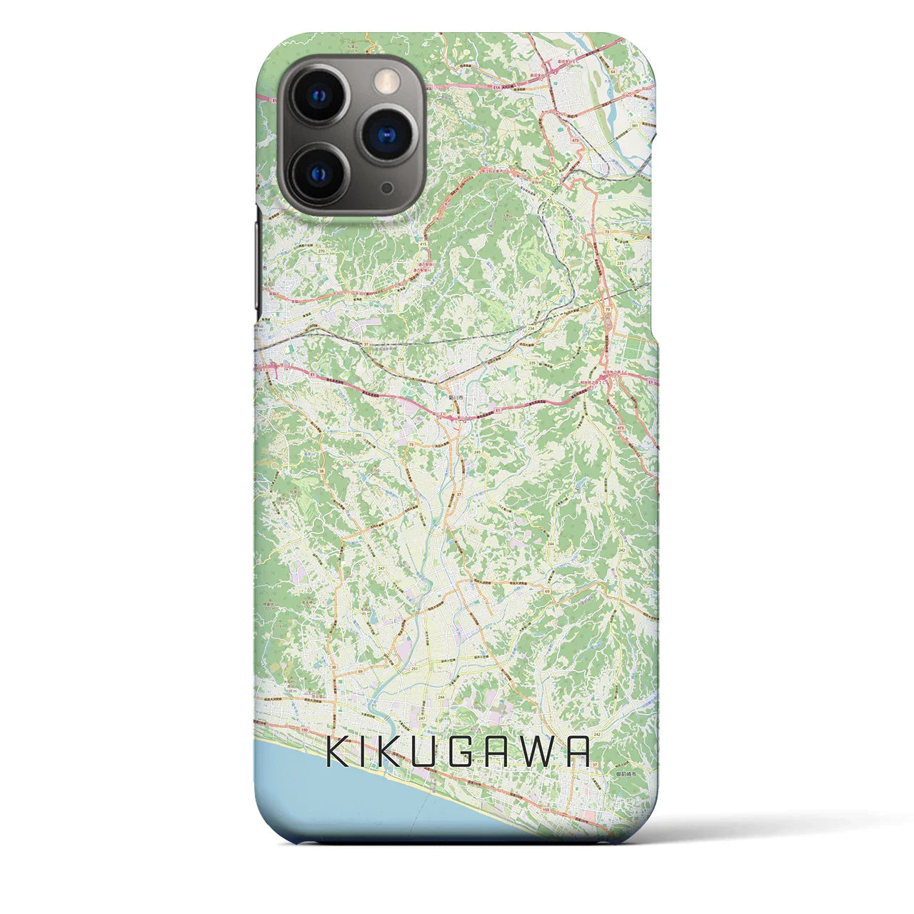 【菊川(静岡県)】地図柄iPhoneケース(バックカバータイプ)