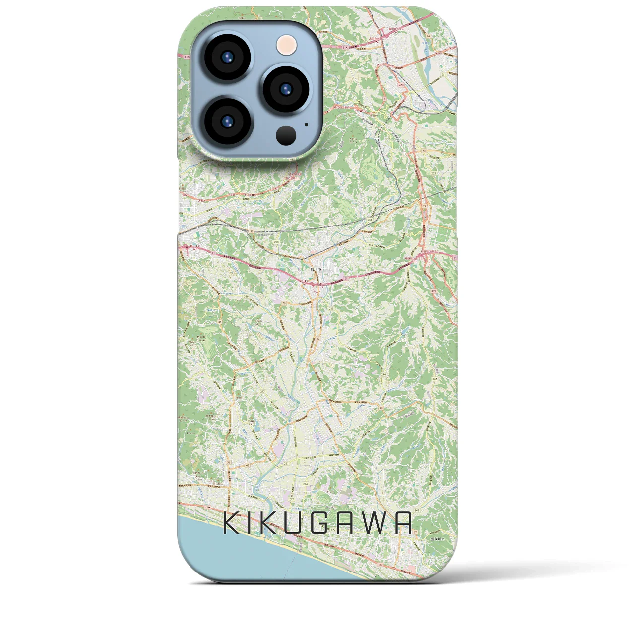 【菊川(静岡県)】地図柄iPhoneケース(バックカバータイプ)