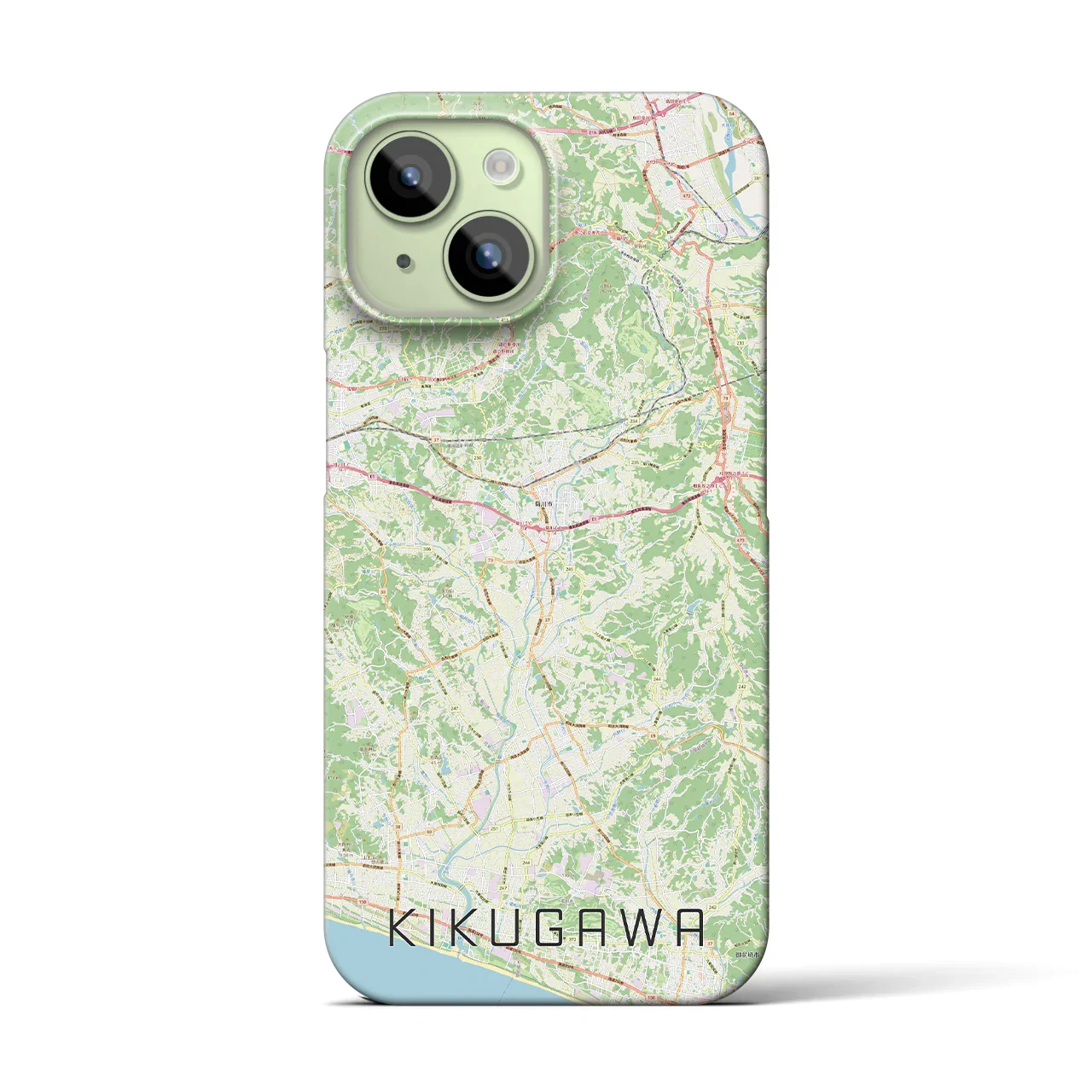 【菊川(静岡県)】地図柄iPhoneケース(バックカバータイプ)