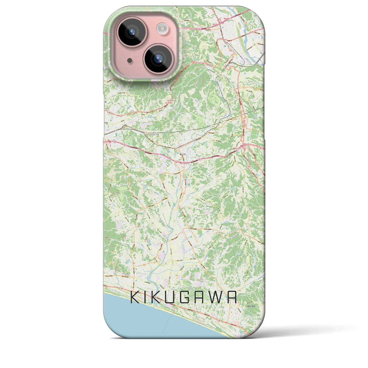 【菊川(静岡県)】地図柄iPhoneケース(バックカバータイプ)