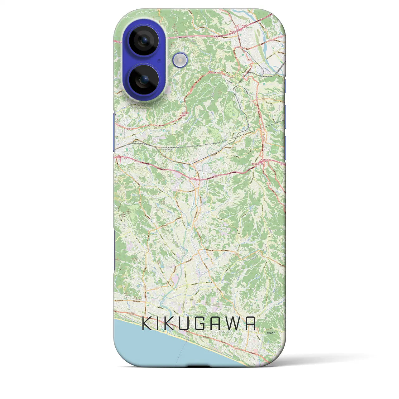 【菊川(静岡県)】地図柄iPhoneケース(バックカバータイプ)ナチュラル・iPhone 16 Pro Max 用