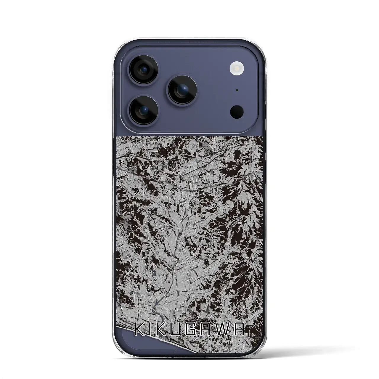 【菊川(静岡県)】地図柄iPhoneケース(クリアタイプ)モノトーン・iPhone 17 Pro Max 用