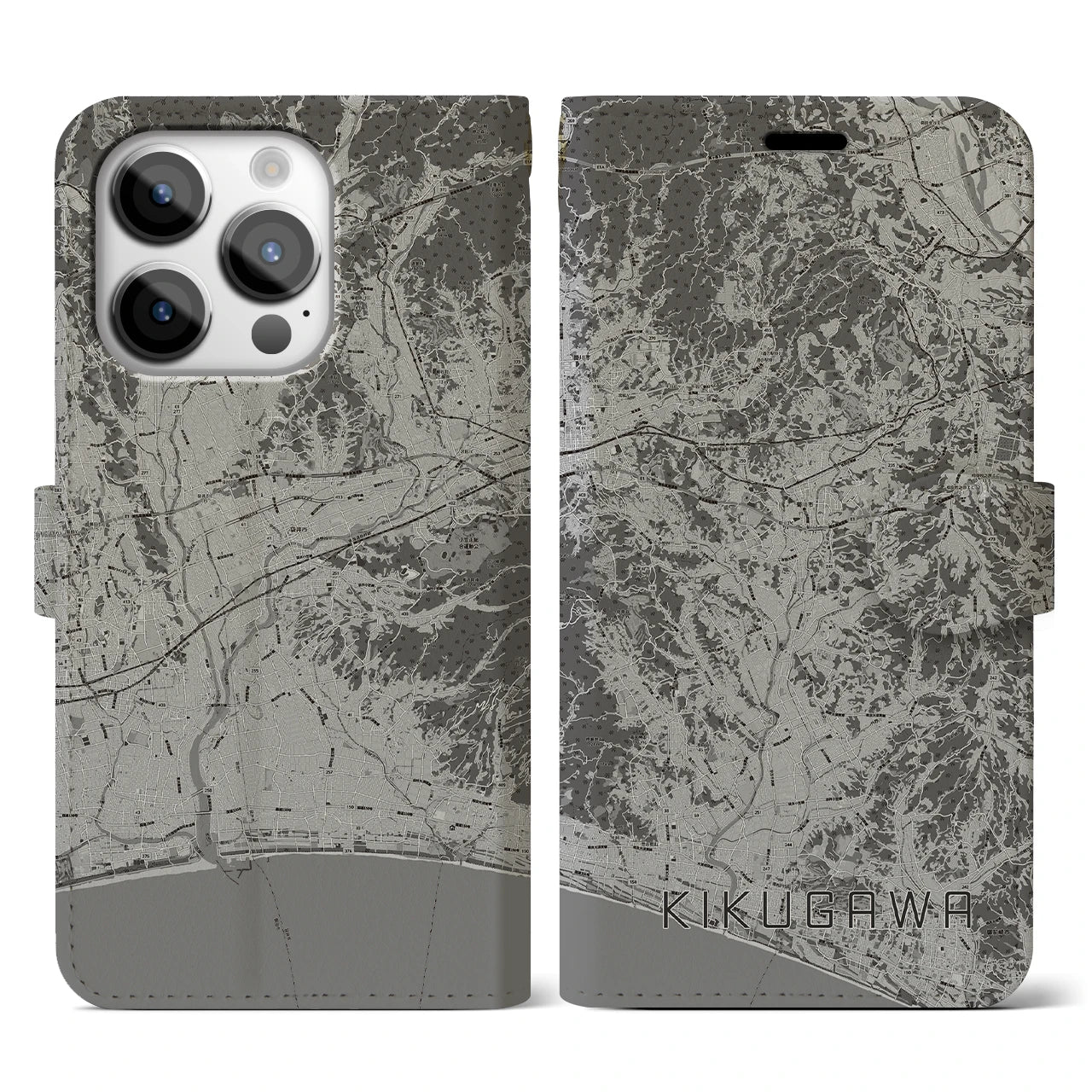 【菊川(静岡県)】地図柄iPhoneケース(手帳タイプ)