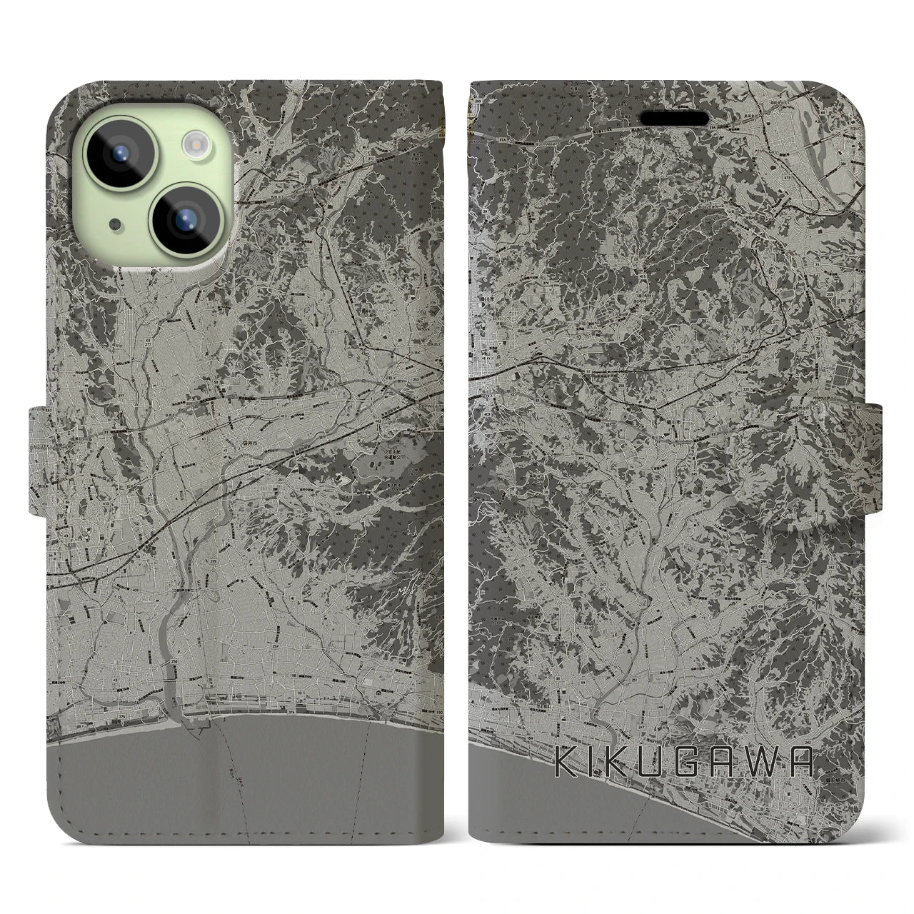 【菊川(静岡県)】地図柄iPhoneケース(手帳タイプ)