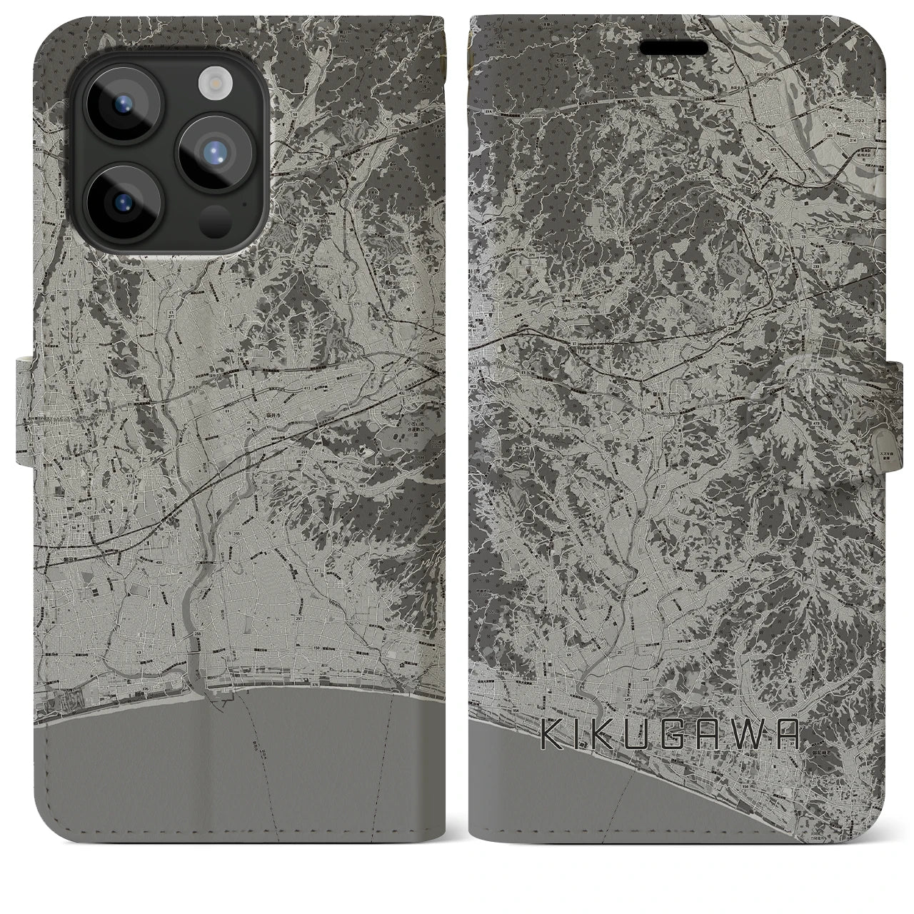 【菊川(静岡県)】地図柄iPhoneケース(手帳タイプ)