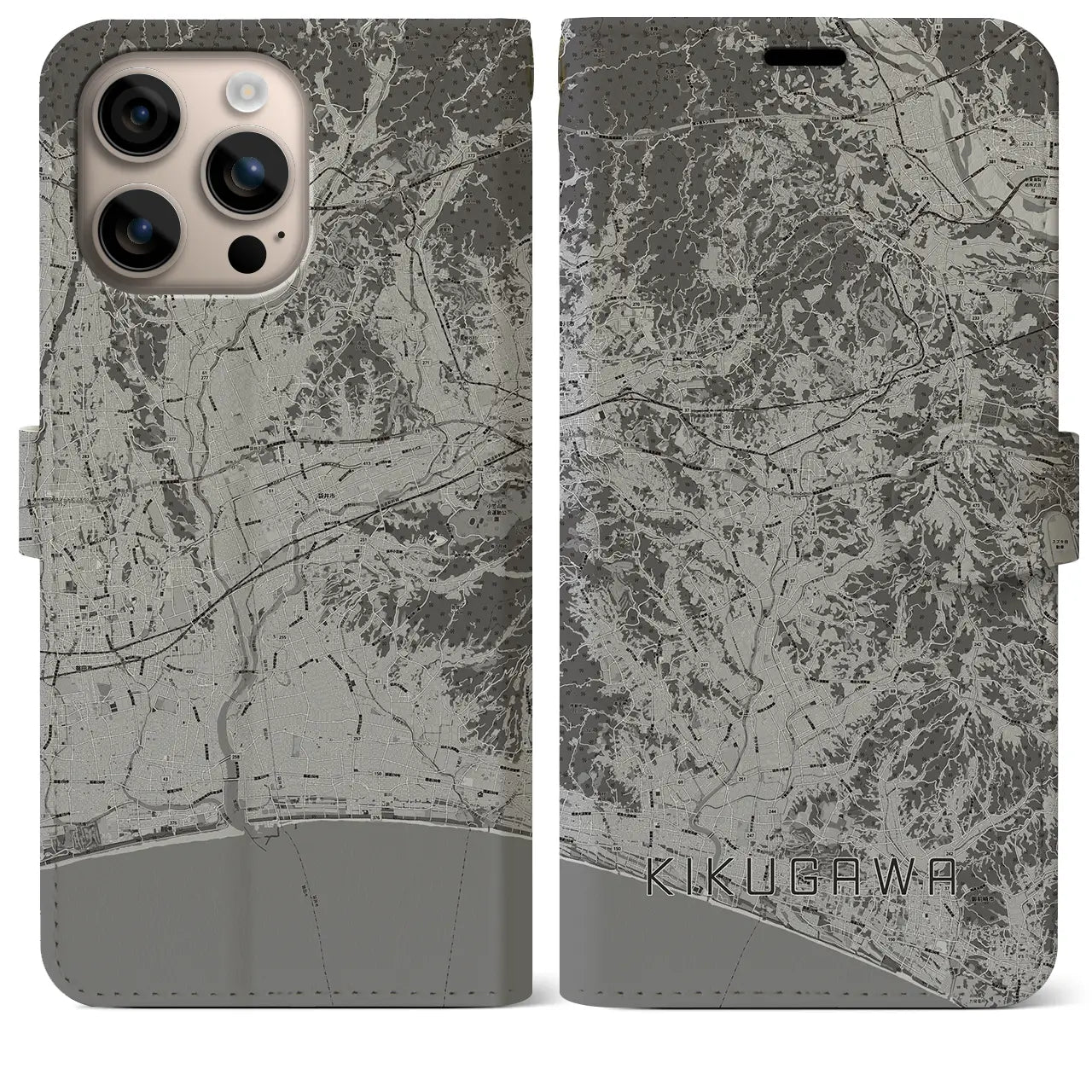 【菊川(静岡県)】地図柄iPhoneケース(手帳タイプ)