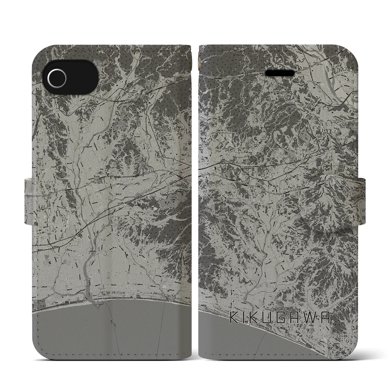 【菊川(静岡県)】地図柄iPhoneケース(手帳タイプ)