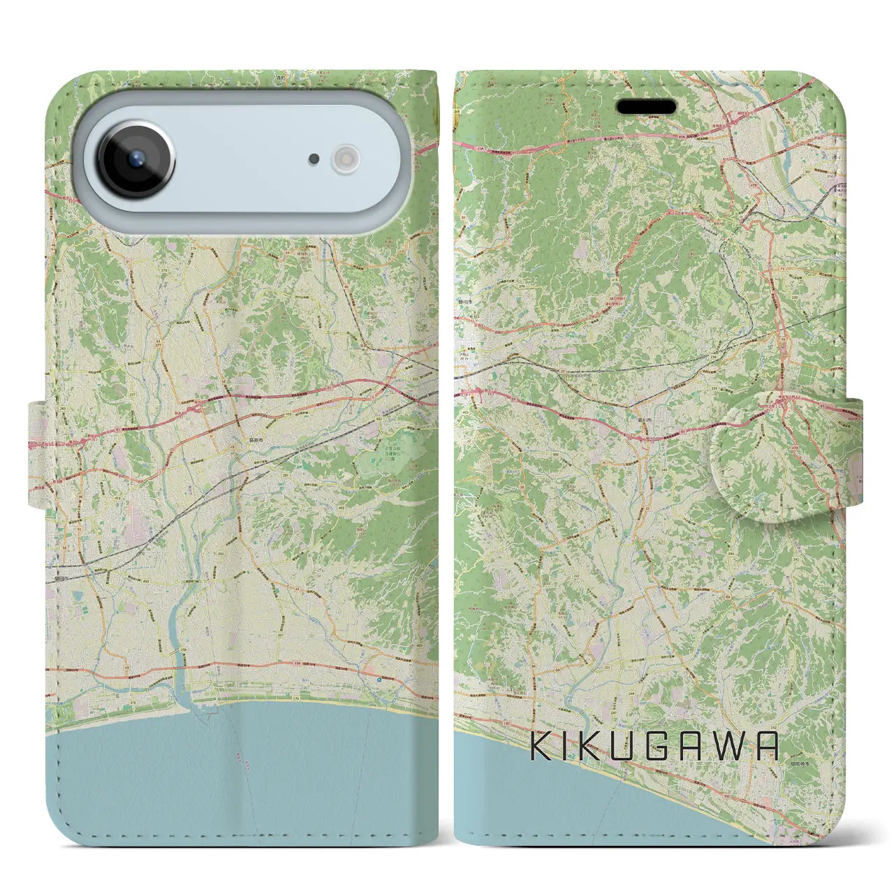 【菊川(静岡県)】地図柄iPhoneケース(手帳タイプ)