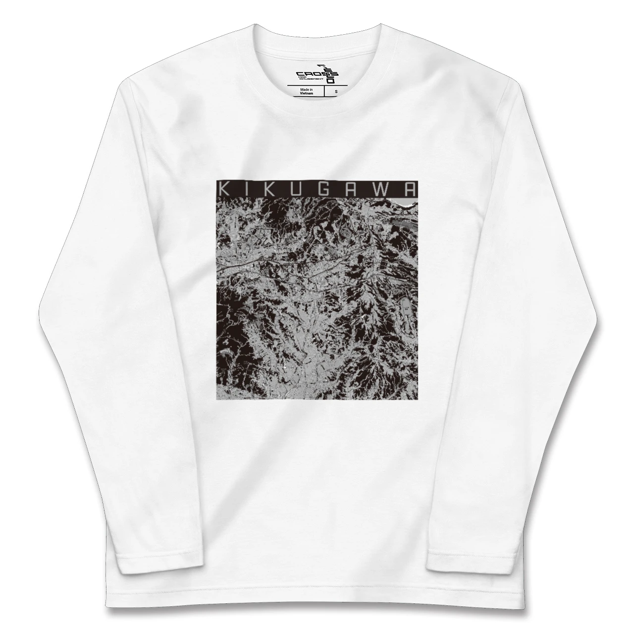 【菊川(静岡県)(静岡県)】地図柄ロングスリーブTシャツ