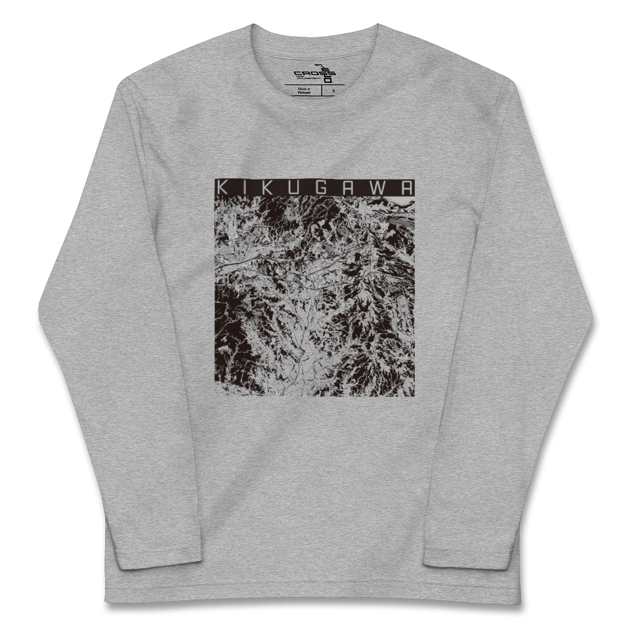 【菊川(静岡県)(静岡県)】地図柄ロングスリーブTシャツ