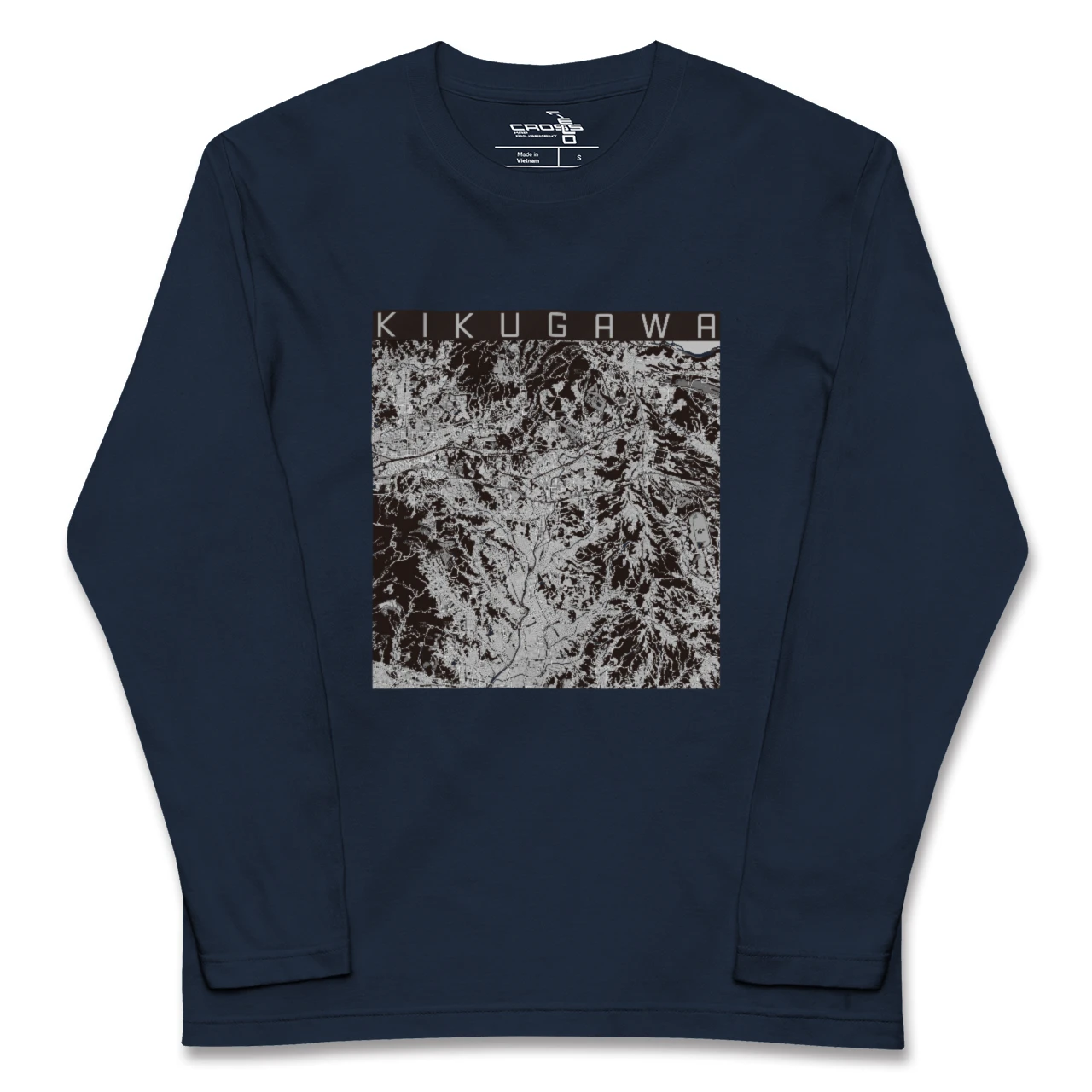 【菊川(静岡県)(静岡県)】地図柄ロングスリーブTシャツ
