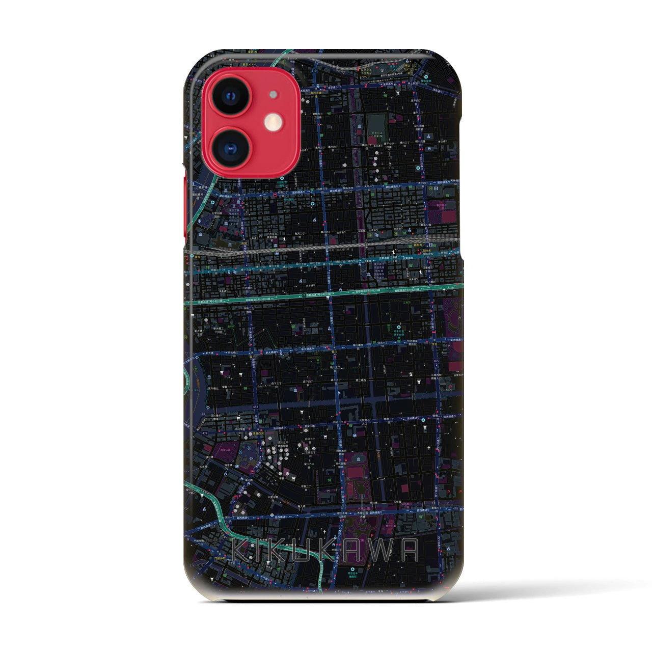 【菊川(東京都)】地図柄iPhoneケース(バックカバータイプ)
