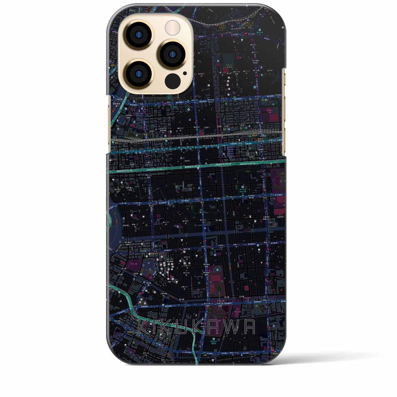 【菊川(東京都)】地図柄iPhoneケース(バックカバータイプ)