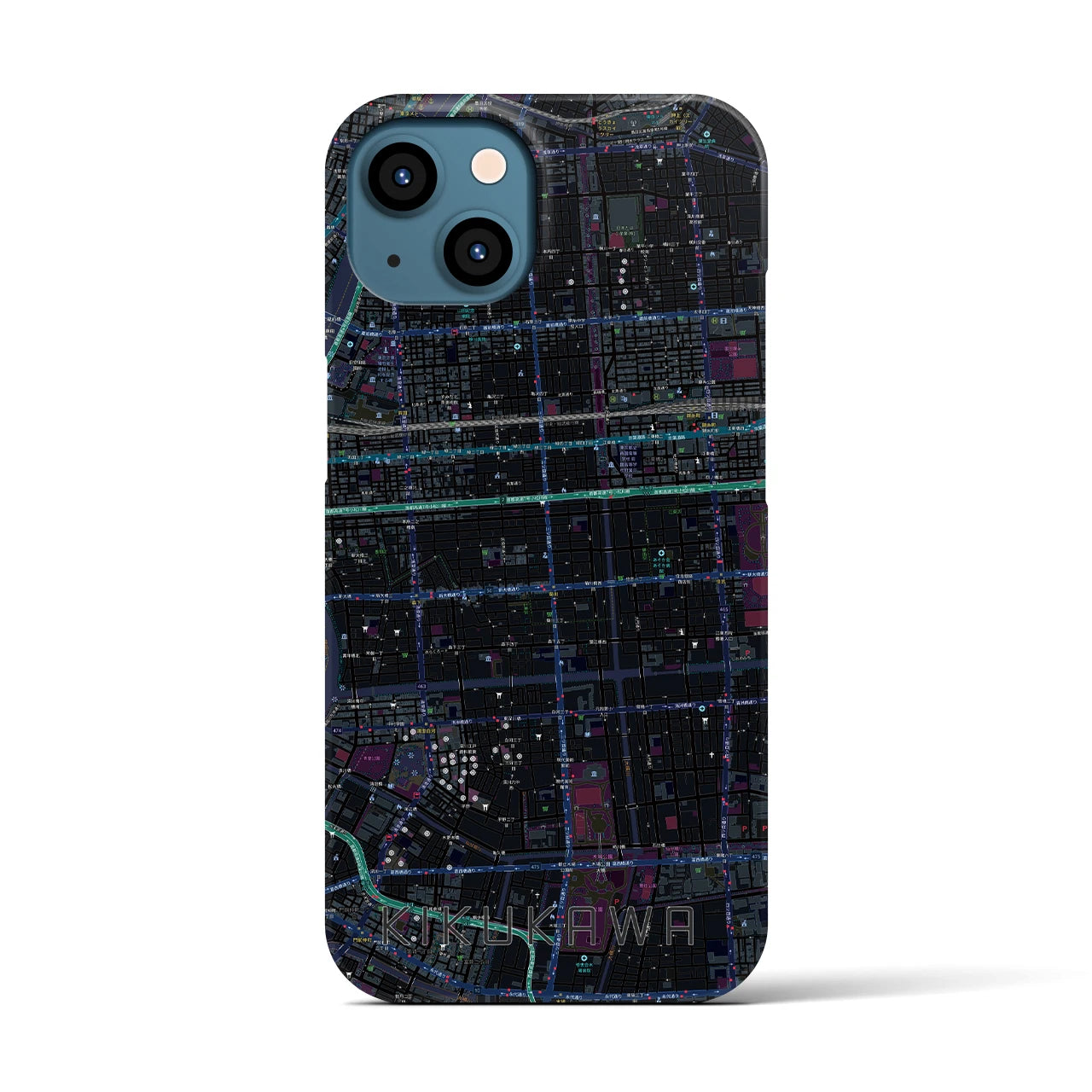 【菊川(東京都)】地図柄iPhoneケース(バックカバータイプ)