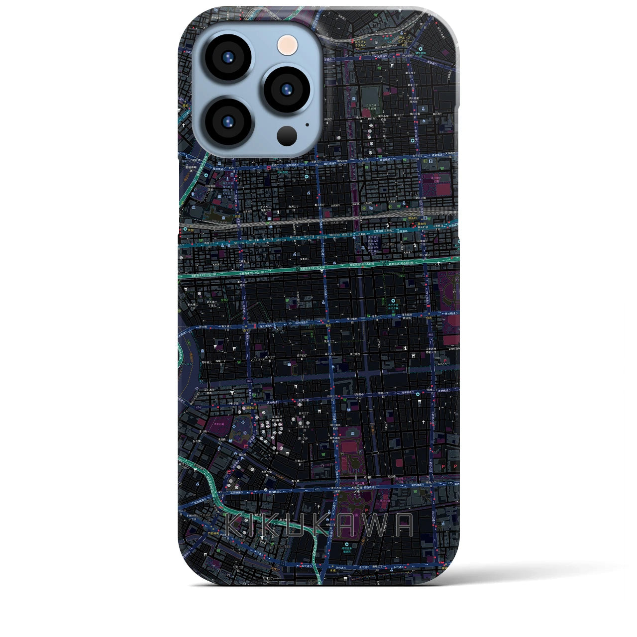 【菊川(東京都)】地図柄iPhoneケース(バックカバータイプ)