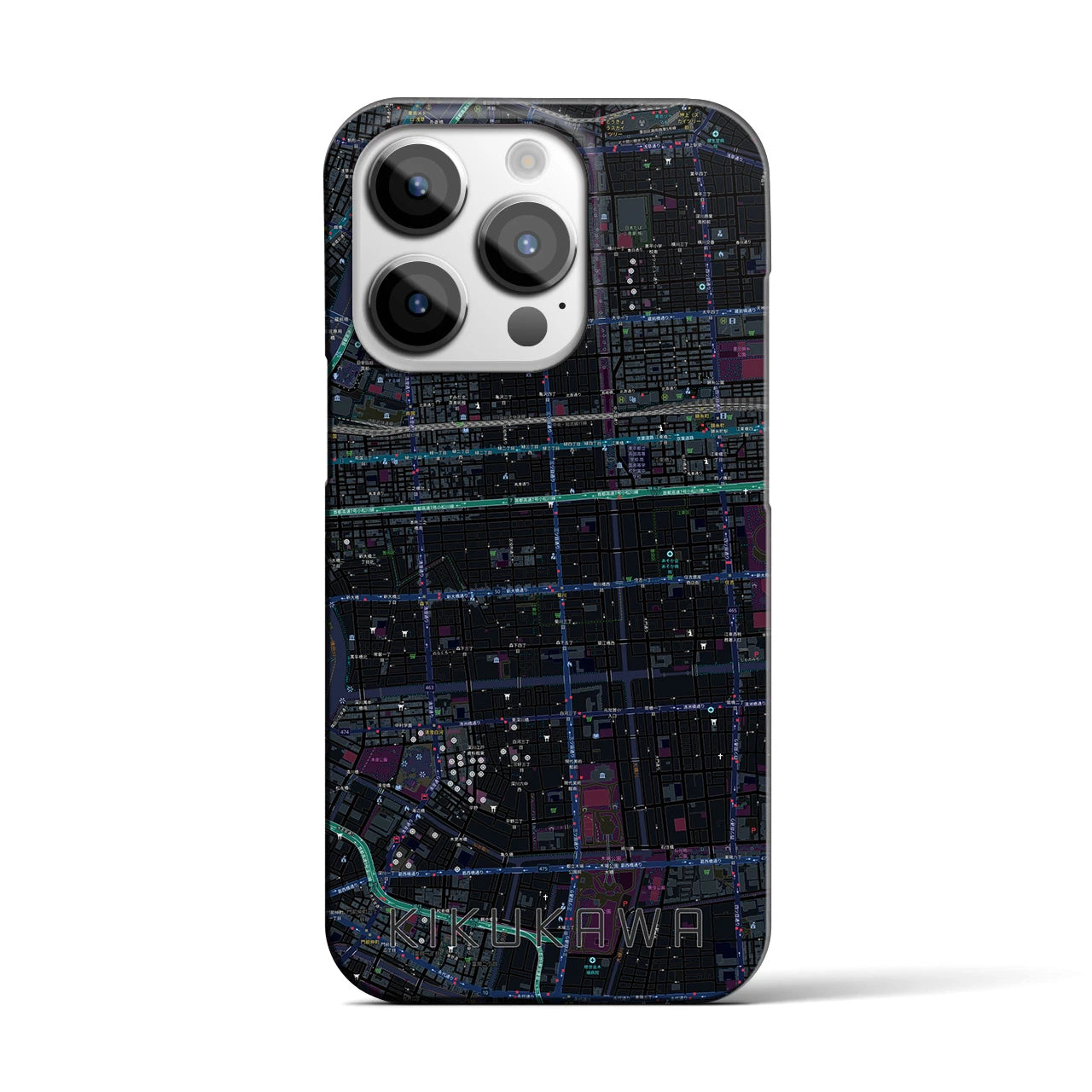 【菊川(東京都)】地図柄iPhoneケース(バックカバータイプ)
