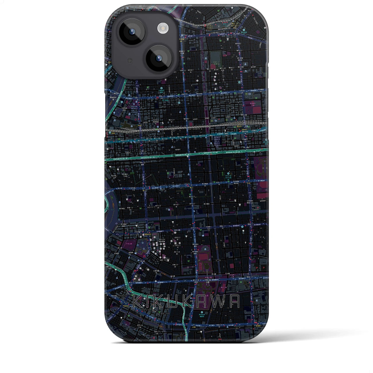 【菊川(東京都)】地図柄iPhoneケース(バックカバータイプ)