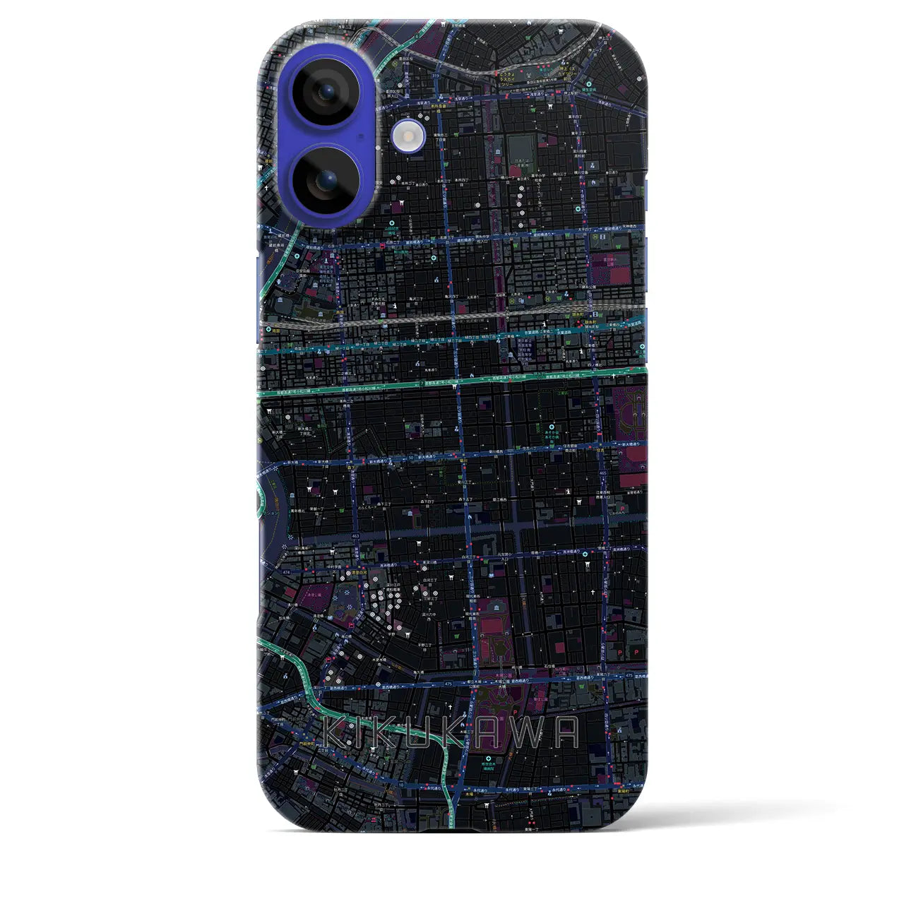 【菊川(東京都)】地図柄iPhoneケース(バックカバータイプ)