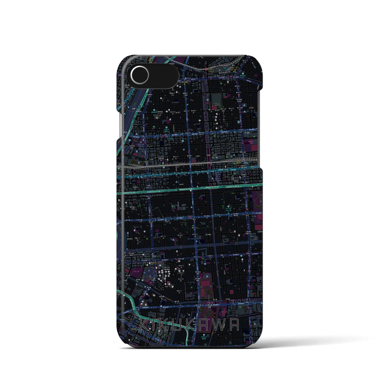 【菊川(東京都)】地図柄iPhoneケース(バックカバータイプ)