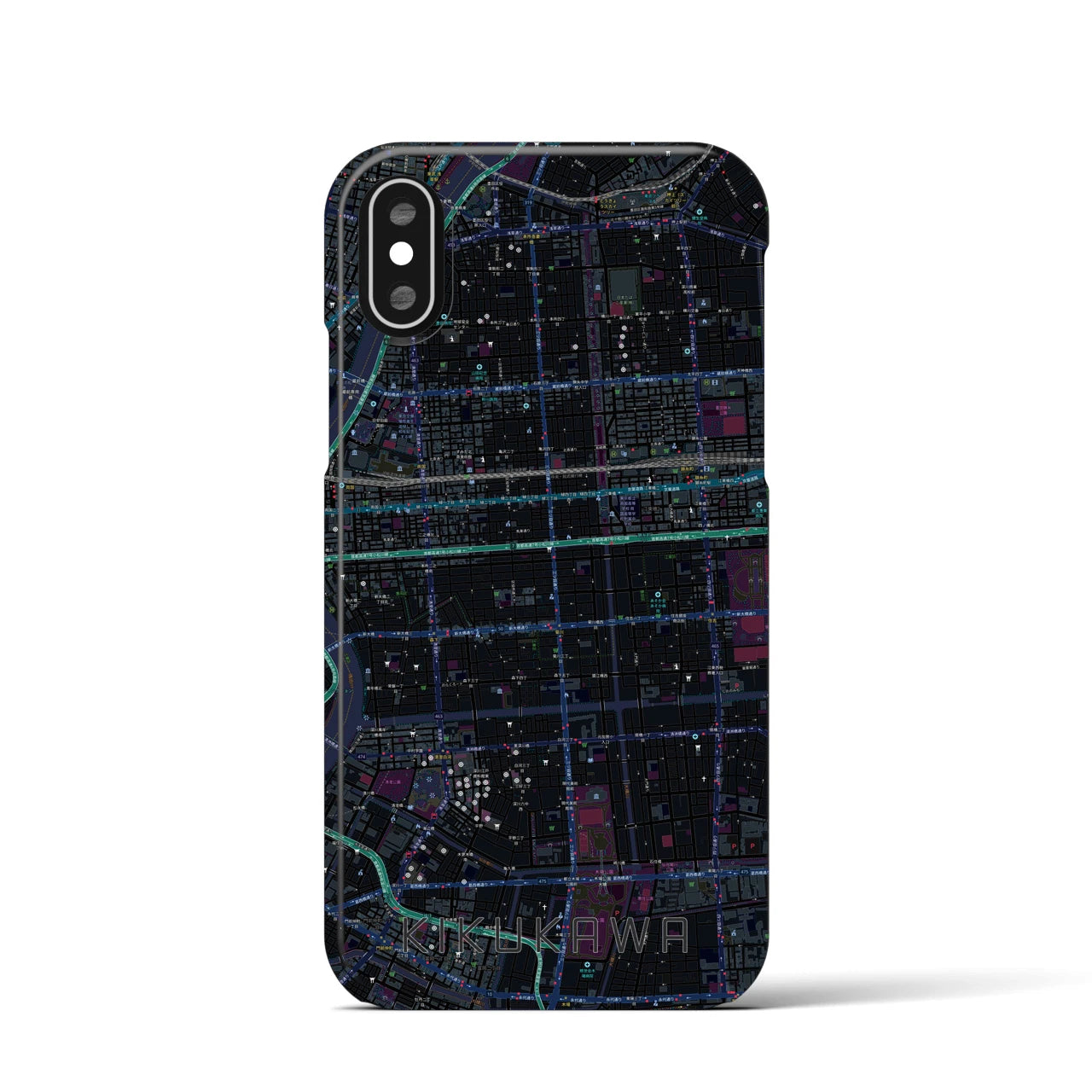 【菊川(東京都)】地図柄iPhoneケース(バックカバータイプ)