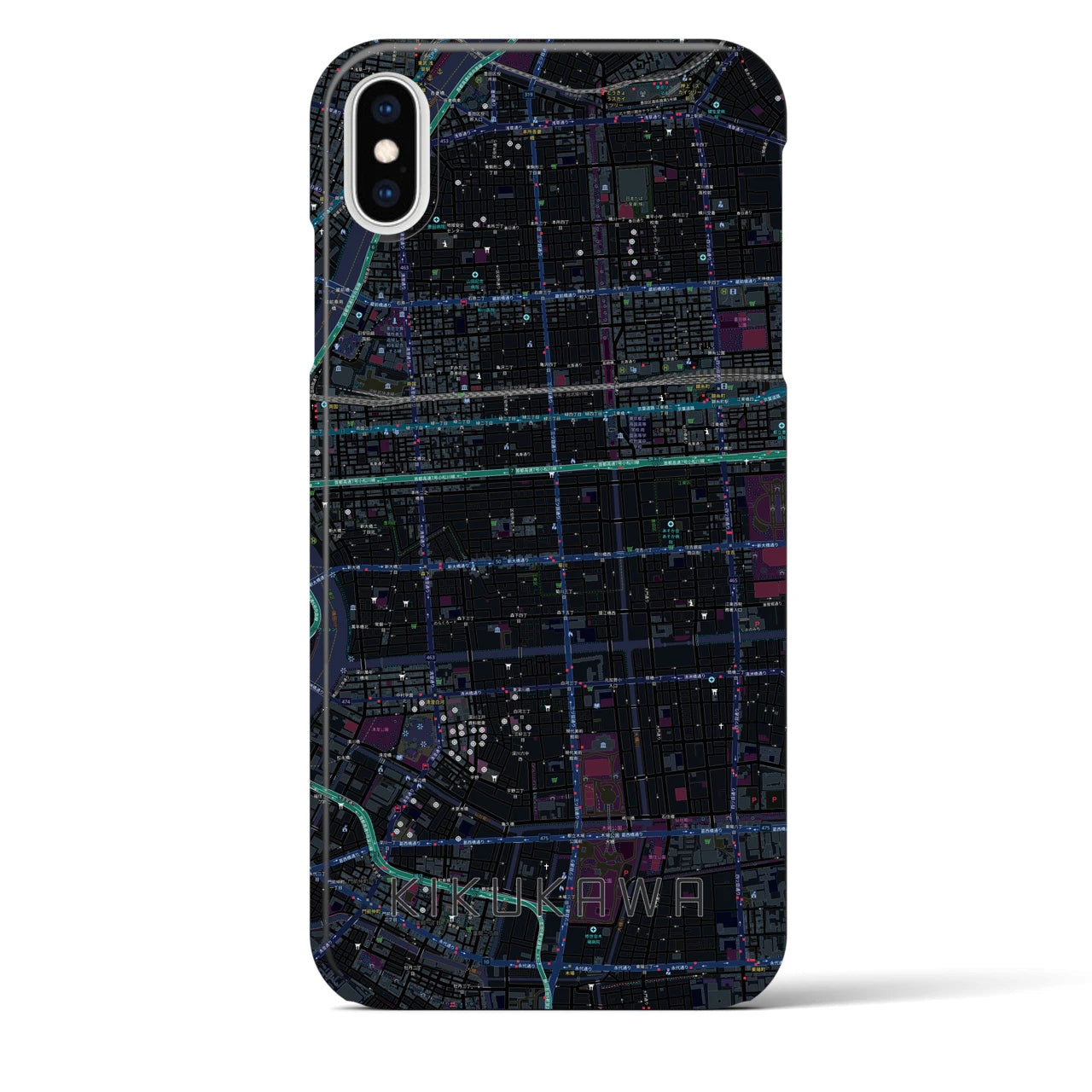 【菊川(東京都)】地図柄iPhoneケース(バックカバータイプ)