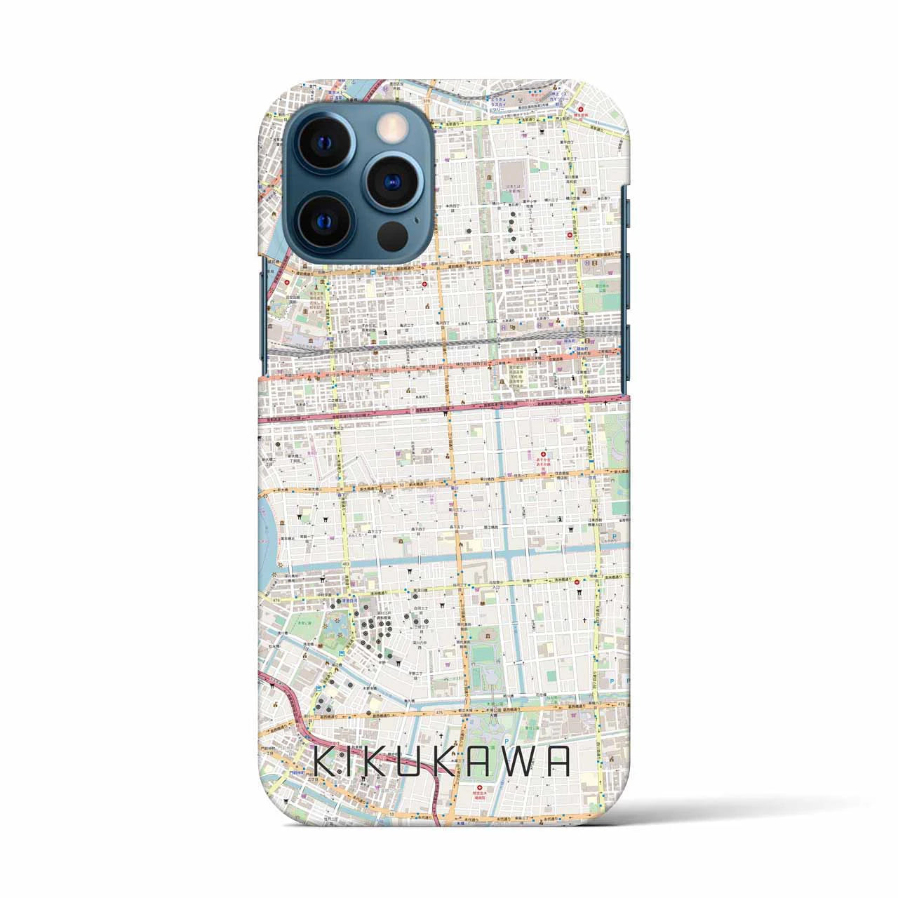 【菊川(東京都)】地図柄iPhoneケース(バックカバータイプ)