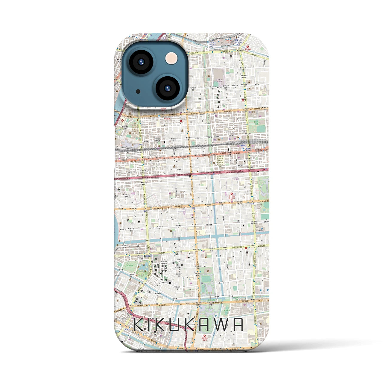【菊川(東京都)】地図柄iPhoneケース(バックカバータイプ)