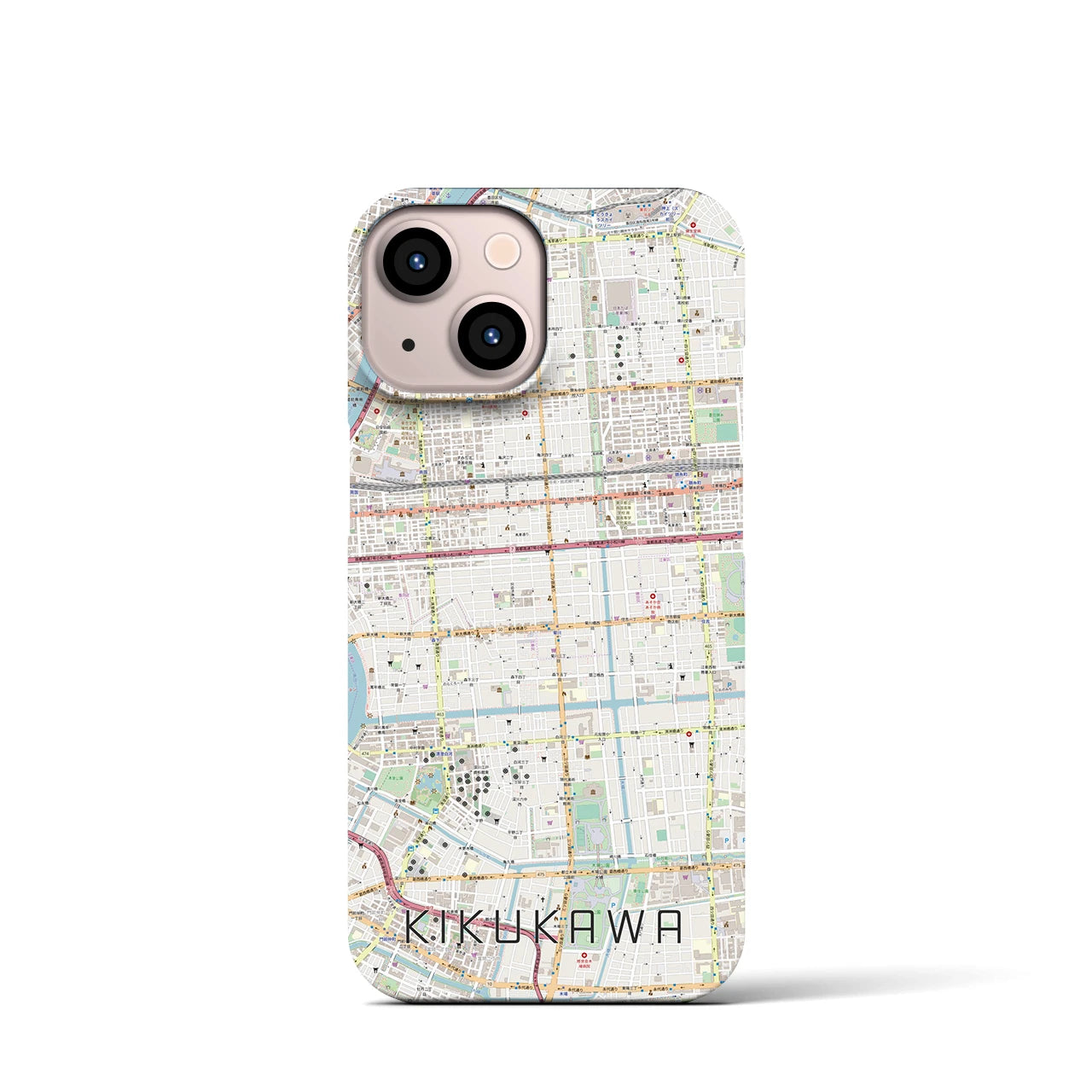 【菊川(東京都)】地図柄iPhoneケース(バックカバータイプ)