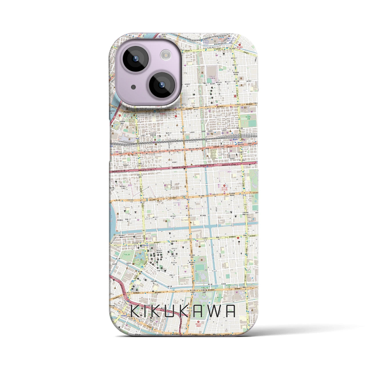 【菊川(東京都)】地図柄iPhoneケース(バックカバータイプ)