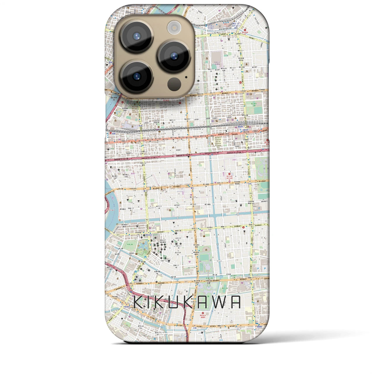 【菊川(東京都)】地図柄iPhoneケース(バックカバータイプ)