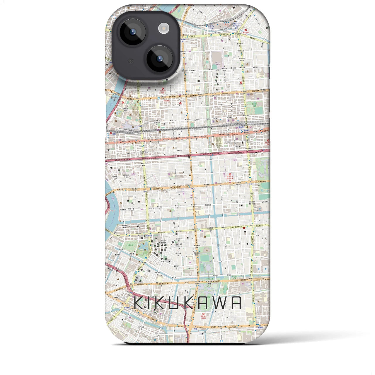 【菊川(東京都)】地図柄iPhoneケース(バックカバータイプ)