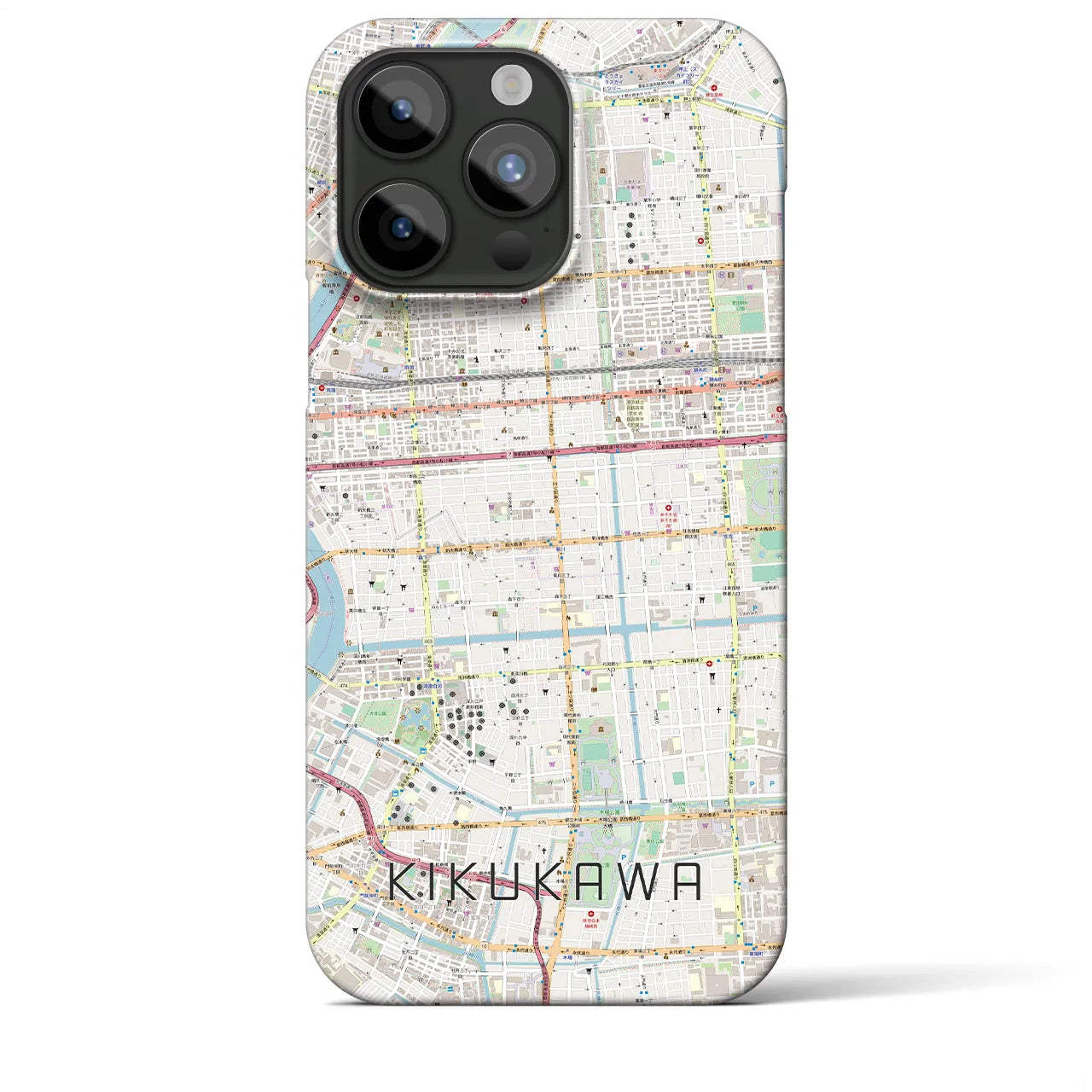【菊川(東京都)】地図柄iPhoneケース(バックカバータイプ)