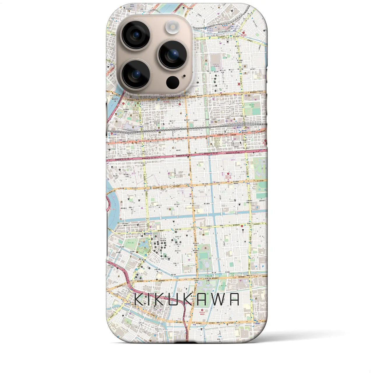 【菊川(東京都)】地図柄iPhoneケース(バックカバータイプ)