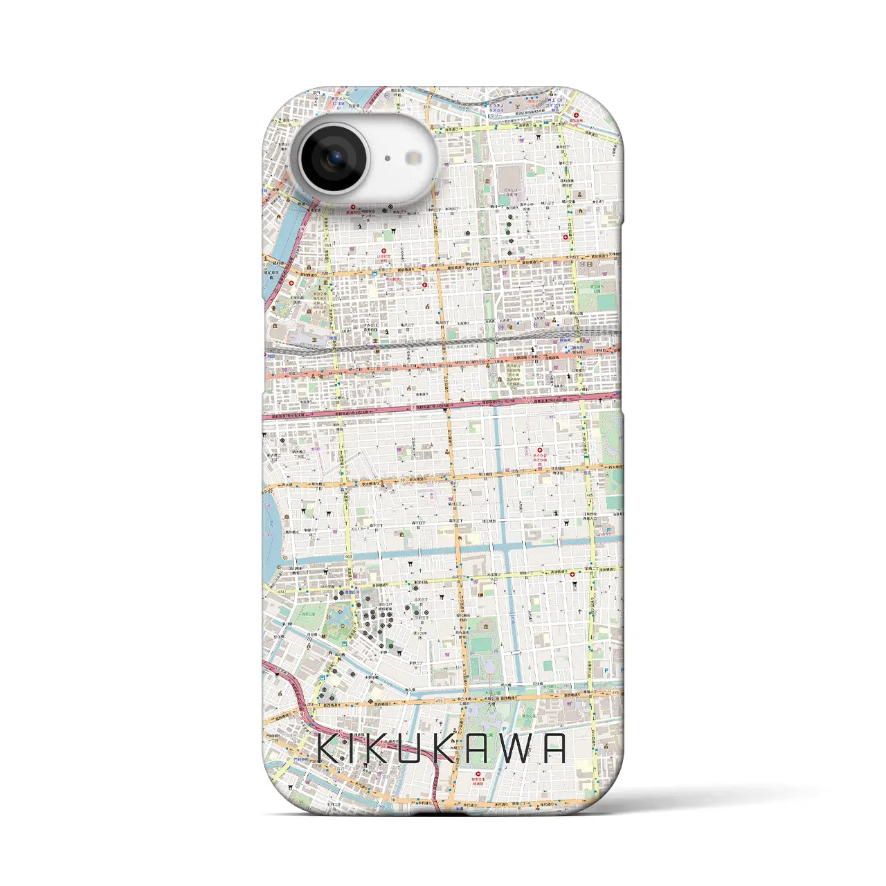 【菊川(東京都)】地図柄iPhoneケース(バックカバータイプ)