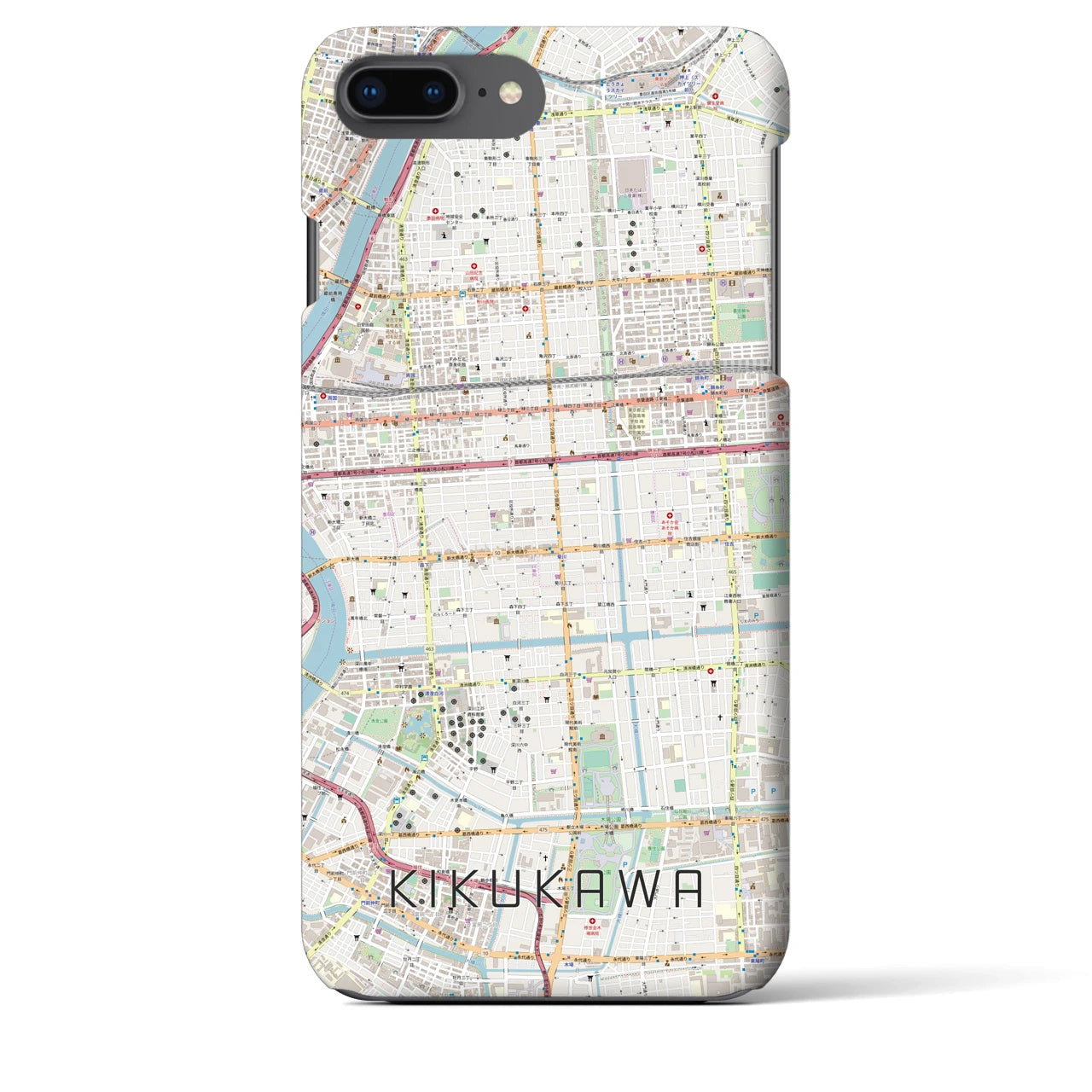 【菊川(東京都)】地図柄iPhoneケース(バックカバータイプ)